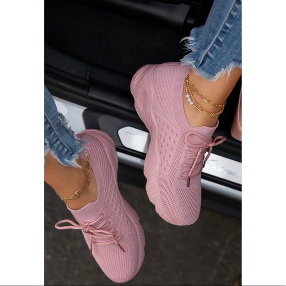 Dusty Rose Slip On Comfy Athleisure Sneakers - Picture 7 of 11